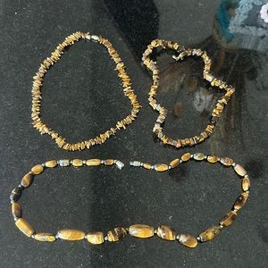 Bundle 3 tiger eye necklaces